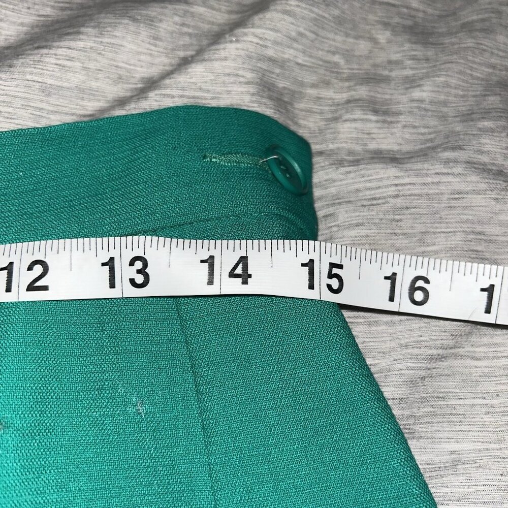Vintage Yves Saint Laurent Business Casual Green Lined Pencil Skirt Size Medium - Picture 8 of 9